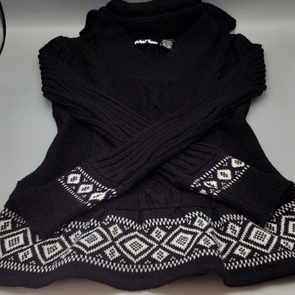 Girl's Black Hooded Sweater Sz. 12-14